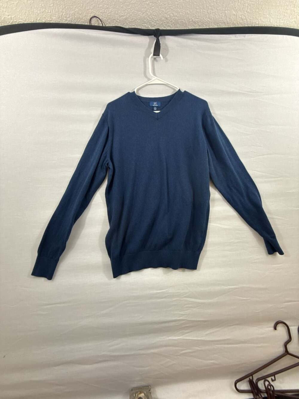 Joseph Abboud Mens Blue V-Neck Long Sleeve Pullover Sweater